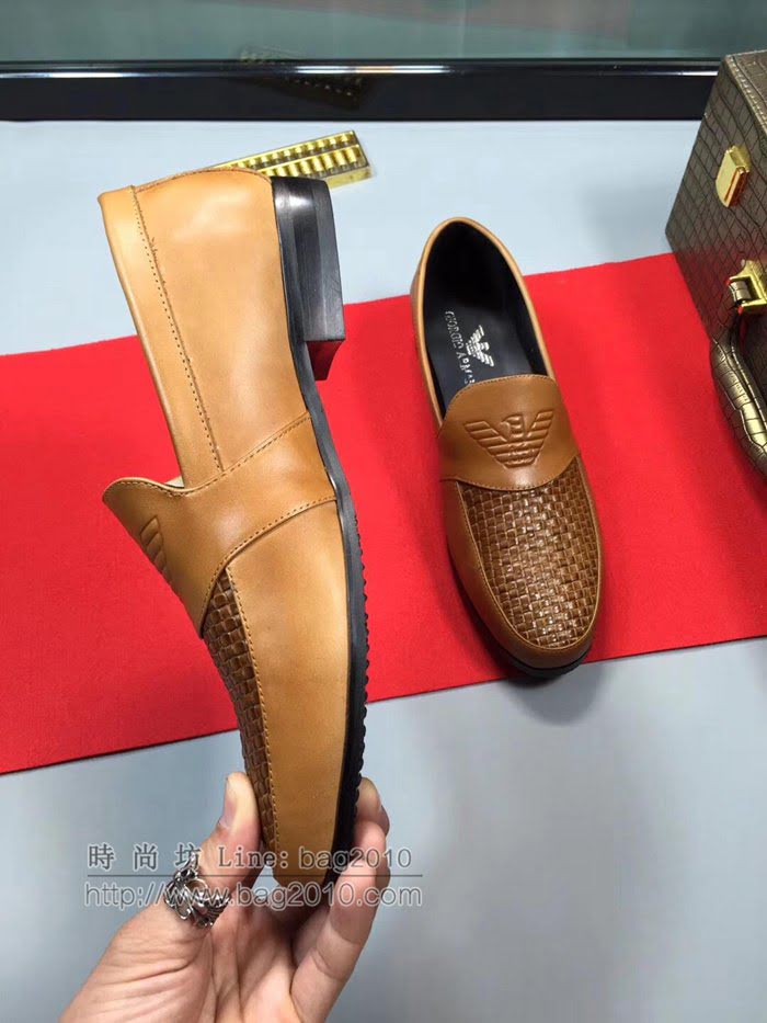 Armani男鞋 專櫃品質 牛皮休閒鞋 阿瑪尼休閒時尚男皮鞋  jpx1393